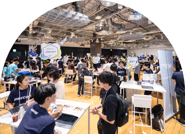 各社ブースでのインターンシップの募集